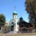 Novodobý pravoslavný dřevěný kostelík v Mukačevu
